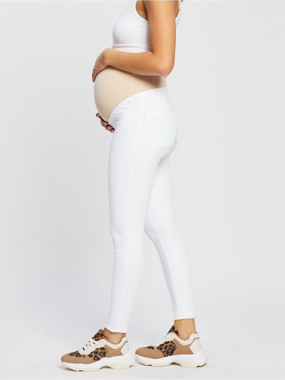 Spanx Mama Maternity Jean-ish White Maternity Ankle Leggings Size M $110